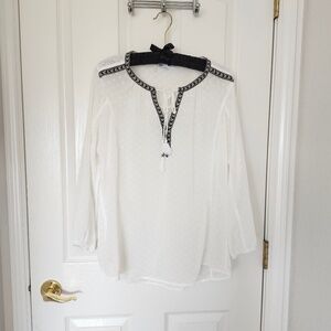 Sheer Boho white blouse size large
